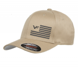 Valor Forge Khaki Custom Embroidered FlexFit Hat with Flag Graphic