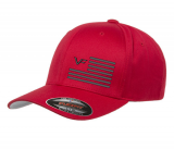 Valor Forge Red Custom Embroidered FlexFit Hat with Flag Graphic