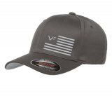 Valor Forge Dark Gray Custom Embroidered FlexFit Hat with Flag Graphic