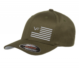 Valor Forge Olive Green Custom Embroidered FlexFit Hat with Flag Graphic