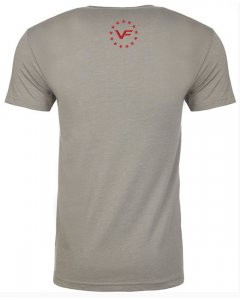 Men's classic, crew neck fitted short sleeve T-shirt with custom graphic Valor Forge Insignia logo on the front and Stars graphic on the back.