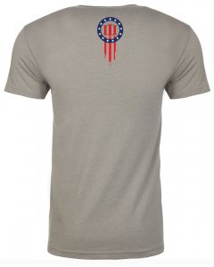 Men's classic, crew neck fitted short sleeve T-shirt with custom graphic Valor Forge Insignia logo on the front and Three Percent graphic on the back