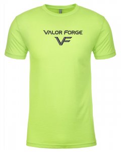 Men's classic, crew neck fitted short sleeve T-shirt with custom graphic Valor Forge Insignia logo on the front and Stars graphic on the back.