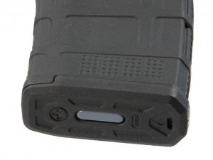 A 40-round 5.56x45 NATO (.223 Remington) polymer AR15 magazine.