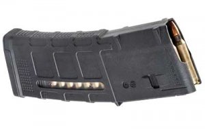 30 round magazinefor AR compatible weapons with transparent window for round identification.