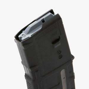 30 round magazinefor AR compatible weapons with transparent window for round identification.