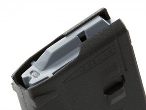 30 round magazinefor AR compatible weapons with transparent window for round identification.