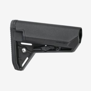 The MOE SL-S is a sleek profile stock with dual-side release latches and waterproof battery tubes, making it the slimmest storage tube stock available. Mil-Spec only.
