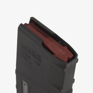 A 25-round 7.62x51 NATO (.308 Winchester) AR10 magazine featuring transparent windows to allow rapid visual identification.