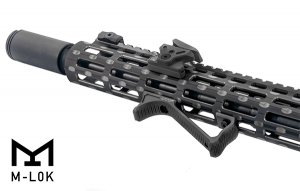 The UTG Ultra Slim Angle Foregrip MLOK is lightweight, ergonomic, and has a slim profile with machined grip serrations.