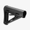 AR15 stock designed for light, fast action the streamlined A-frame profile avoids snagging and shields the release latch to prevent accidental activation. Available in Mil-Spec and Commercial sizes.